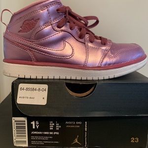 Jordan 1 Mid SE (PS) Pink Rose Size 1.5Y